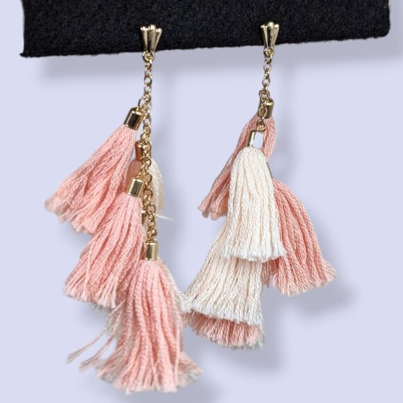 (2/$20) Ettika 18k GP Dangling Tassel Earrings - Picture 3 of 5